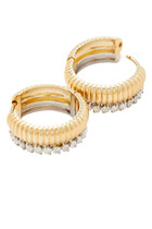 Berlingot Hoop Earrings, 18k Yellow Gold with Diamonds